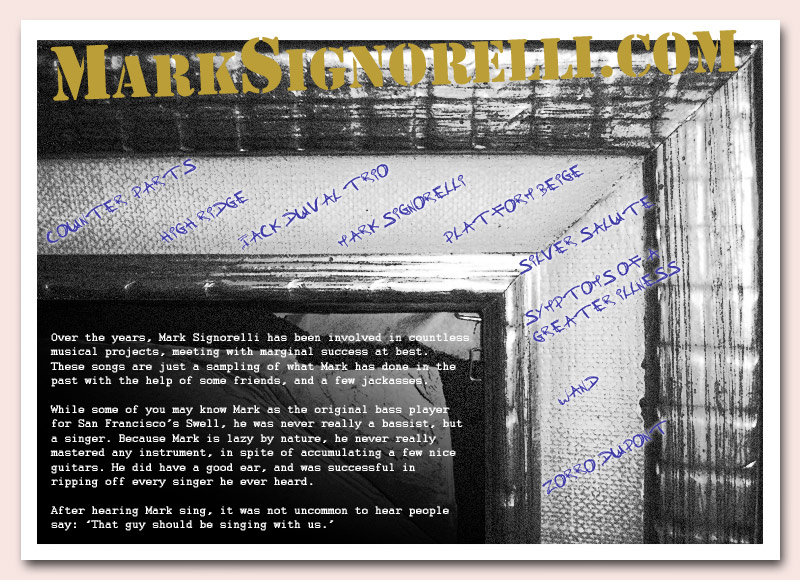 Mark Signorelli - back in the old days - when he was a sink-her and stuff